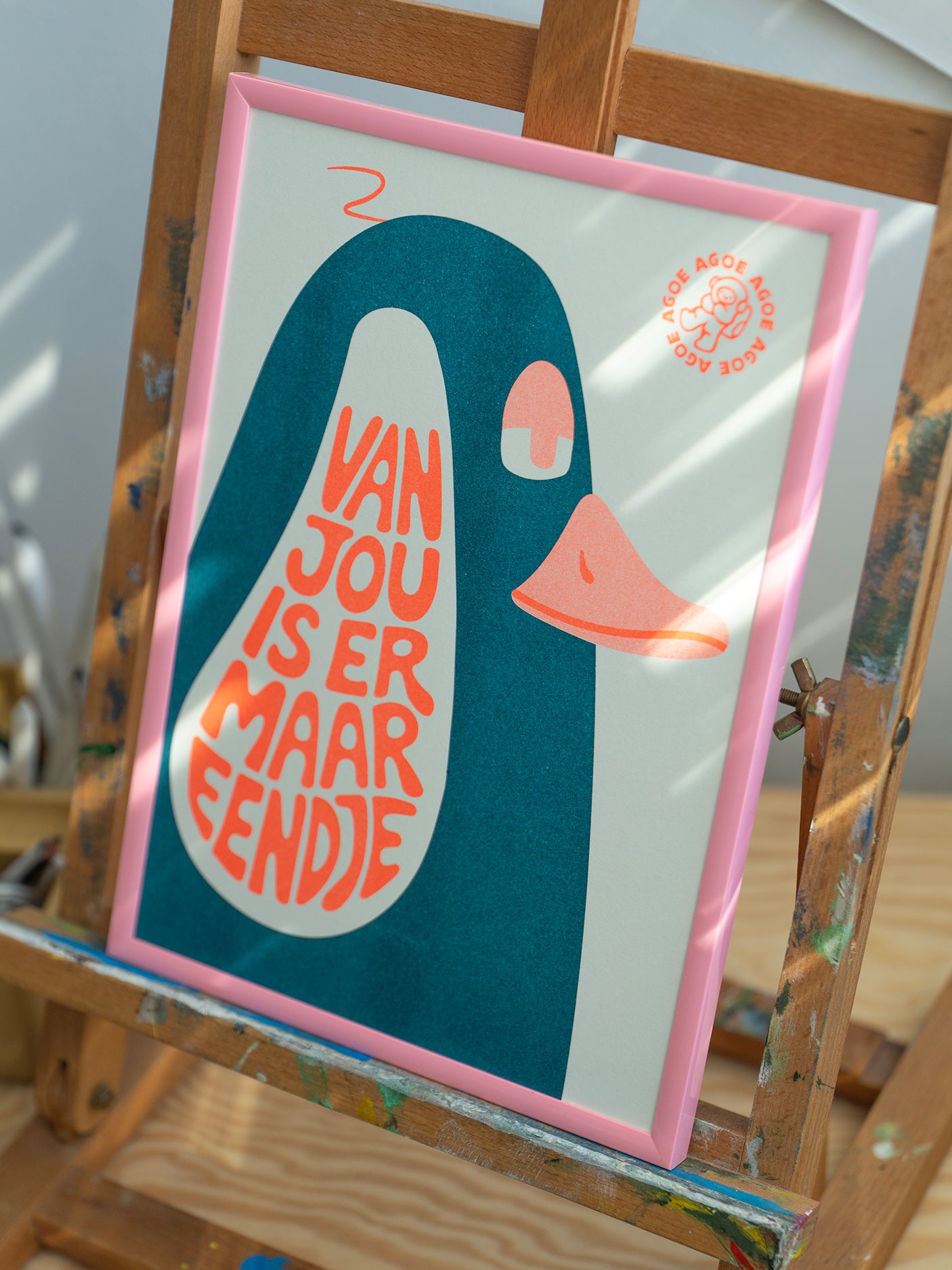 A4 Riso Print - Van Jou is er Maar Eendje