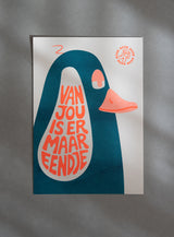 A5 Riso Print - Van Jou is er Maar Eendje