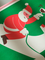 A3 Riso Print Alco-ho-ho-hol close up shot kerstposter